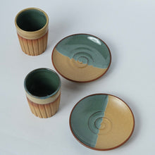 Load image into Gallery viewer, Kshitij Chai Glass & Dessert Plate Set