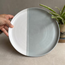 Load image into Gallery viewer, White &amp; Sage Dinner Plate
